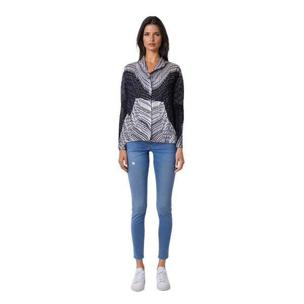 Long Sleeve Button Pleated Jacket - JK1315